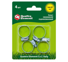 Хомут обжимной QUATTRO ELEMENTI 14-27 мм, оцинкованный 772-005