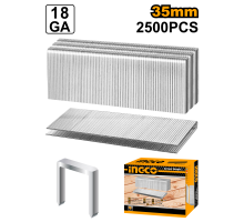 Скобы для пневматического нейлера 18GA INGCO 1.25х1х5.7x35 мм, 2500 шт AST18351