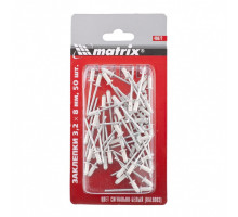 Заклепки 3,2 х 8 мм RAL 9003, сигнально-белые, 50 шт MATRIX 40672