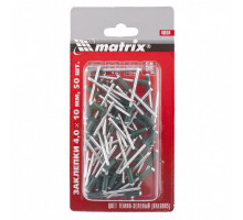 Заклепки 4,0 х 10 мм RAL 6005, темно-зеленые, 50 шт MATRIX 40684