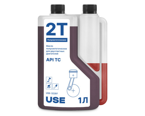 Масло USE 2-х тактное полусинтетика API TC с дозатором 1 л USE-30015