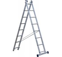 Лестница двухсекционная STAIRS алюминиевая 8 ступеней AL 208