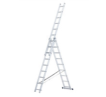 Лестница трехсекционная STAIRS алюминиевая 9 ступеней AL 309