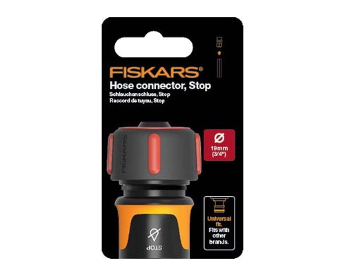 Коннектор для шланга Fiskars 3/4" с аквастопом 1027081
