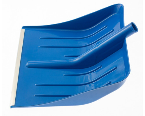 Лопата для уборки снега пластиковая, синяя, 400 х 420 мм, без черенка Сибртех 616185
