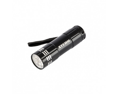 Фонарь бытовой алюминиевый с гравировкой, чёрный, 9 LED, 3 х ААА STERN 90506