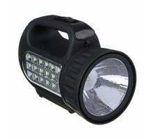 Фонарь-прожектор аккумуляторный ЧИНГИСХАН 18 SMD + 1 Вт LED, шнур 220 В, резинопластик ЕРМАК