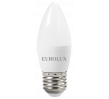 Лампа светодиодная EUROLUX LL-E-C37-6W-230-4K-E27 76/2/10