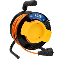 Удлинитель USE ПВС 2200 Вт, 50 м, на садовой катушке без заземления USE303-014