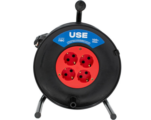 Удлинитель USE ПВС 2200 Вт, 50 м, на катушке без заземления USE303-026