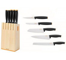 Набор Fiskars: Ножи Functional Form в деревянном блоке 5шт   1014211