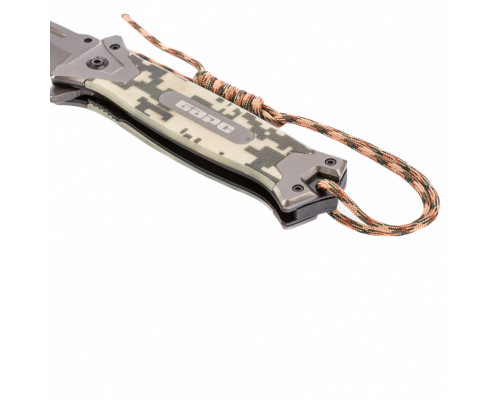 Нож туристический, складной, 220/90 мм, система Liner-Lock, с накладкой G10 на руке, стеклобой БАРС 79202