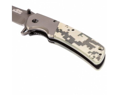 Нож туристический, складной, 220/90 мм, система Liner-Lock, с накладкой G10 на рукоятке БАРС 79201