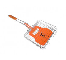 Решетка-гриль GRILLBOOM 26х30х4 см, глубокая, хромированная, веер 22х32 см 104-005
