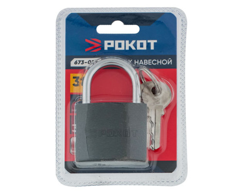 Навесной замок РОКОТ Серый металл 38 мм 673-013