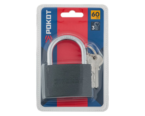 Навесной замок РОКОТ Серый металл 60 мм 673-015