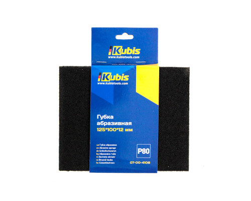 Губка абразивная KUBIS 125х100х12 мм, Р 80 07-00-4108