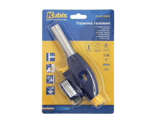 Горелка газовая KUBIS с пьезоподжигом, 1300*С, длина 170 мм 01-07-0102