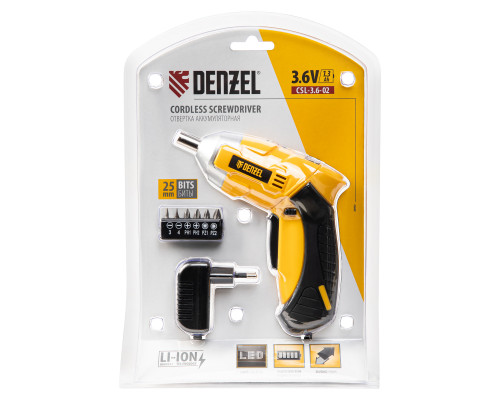 Отвертка аккумуляторная Denzel CSL-3.6-02   26002