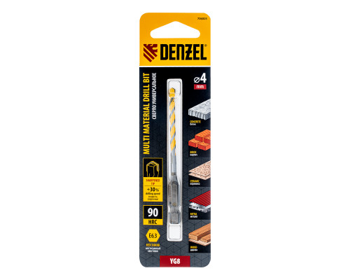 Сверло универсальное, Multi cut, 4 мм Denzel 706005