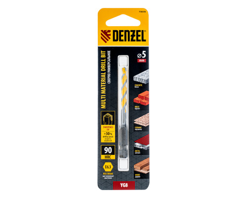 Сверло универсальное, Multi cut, 5 мм Denzel 706006