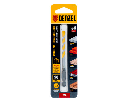 Сверло универсальное, Multi cut, 6 мм Denzel 706007