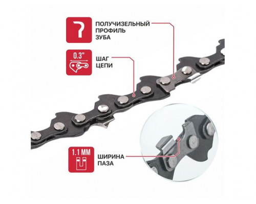 Цепь пильная для аккум пил P.I.T. DRUA 0,3"-1,1-32 зв, шина 6" для PKE20H-150A ASCH01-0632R