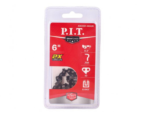 Цепь пильная для аккум пил P.I.T. DRUA 0,3"-1,1-32 зв, шина 6" для PKE20H-150A ASCH01-0632R