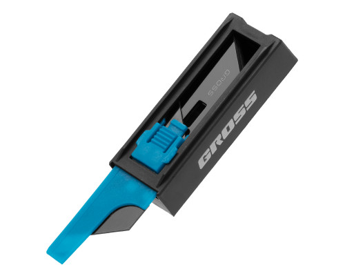 Лезвия GROSS 19 мм, SK2 Black, трапециевидные, выдвижной пластиковый пенал, 10 шт 79377