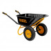 Тачка строительная, усиленная, объем 120 л, 350 кг, двухколесная, колесо 16х4.00-8 Denzel 689365