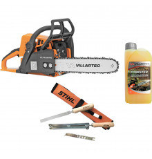 Бензопила VILLARTEC SB025 Legend 16"+масло 1л+Набор заточной Stihl 1101250004S3