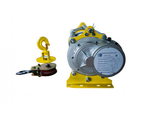 Лебедка TOR CD-300/600-A KCD-300/600 кг, 380В, с канатом 100 м, 24 м/мин, алюминиевый корпус 1034604