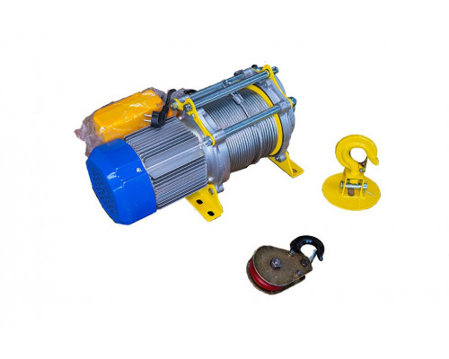 Лебедка TOR KCD-300/600 кг, 220В, с канатом 60 м, 24 м/мин, алюминиевый корпус 1034615