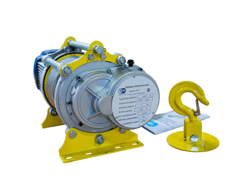 Лебедка TOR KCD-300/600 кг, 380В, с канатом 60 м, 24 м/мин, алюминиевый корпус 1034602