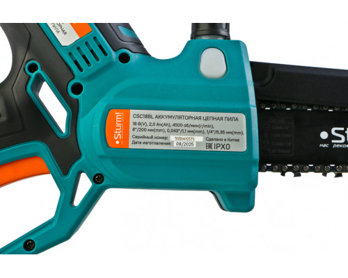 Аккумуляторная цепная пила Sturm! 1BatterySystem CSC18BL