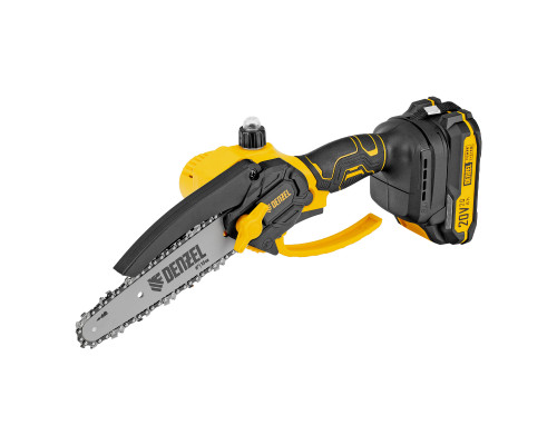 Цепная мини-пила аккумуляторная бесщеточная DENZEL CCS-150, шина 150 мм, Li-Ion, 20 В 58650