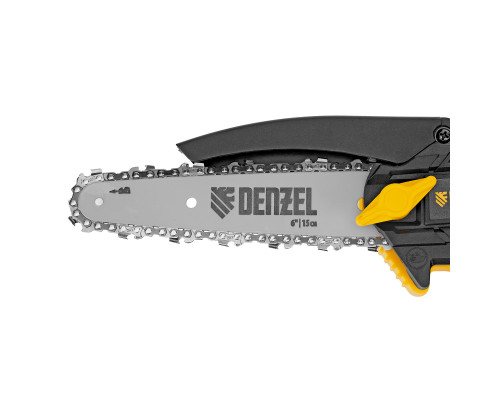 Цепная мини-пила аккумуляторная бесщеточная DENZEL CCS-150, шина 150 мм, Li-Ion, 20 В 58650