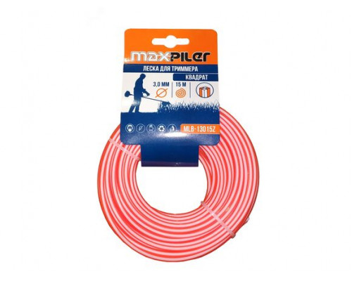 Леска для триммера MAXPILER 3.0 мм х 15 м, квадрат MLB-13015Z