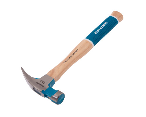 Молоток-гвоздодер 380 г, угол 75, магнит, обрезиненная рукоятка GROSS AMERICAN HICKORY 10413