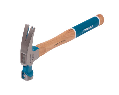 Молоток-гвоздодер,560 г, угол 75, магнит, обрезиненная рукоятка GROSS AMERICAN HICKORY 10419