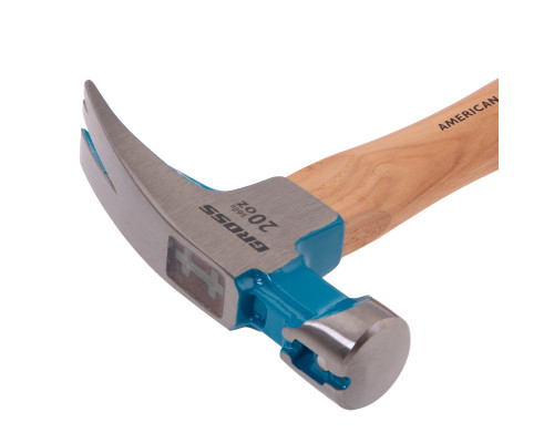 Молоток-гвоздодер,560 г, угол 75, магнит, обрезиненная рукоятка GROSS AMERICAN HICKORY 10419