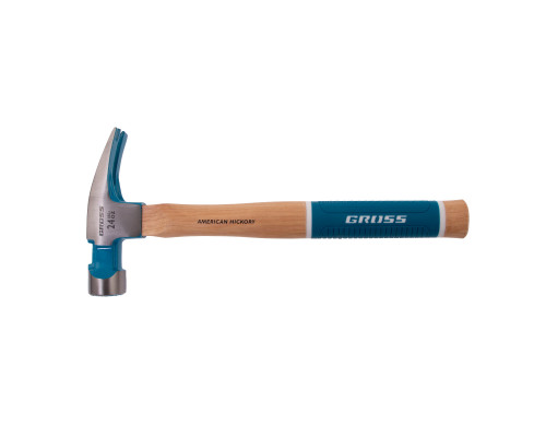 Молоток-гвоздодер, 680 г, угол 75, магнит, обрезиненная рукоятка GROSS AMERICAN HICKORY 10425