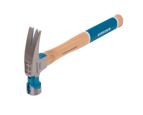 Молоток-гвоздодер, 680 г, угол 75, магнит, обрезиненная рукоятка GROSS AMERICAN HICKORY 10425