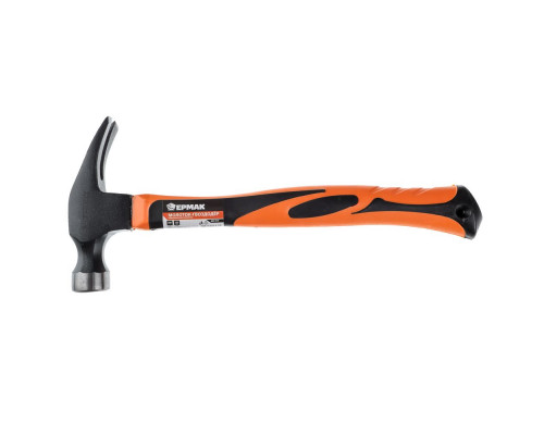 Молоток-гвоздодер ЕРМАК 335 мм, обрезиненная рукоятка 500 гр 662-015