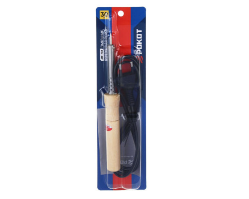 Паяльник РОКОТ 30 Вт, деревянная ручка 619-100