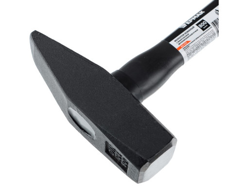 Молоток кованый с фиберглассовой двухкомпонентной ручкой 800 г ЕРМАК 662-423