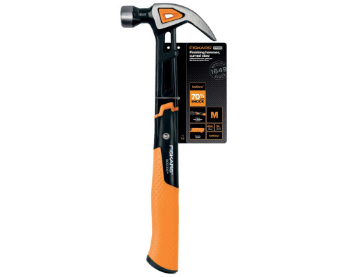 Молоток Fiskars с загнутым гвоздодёром M16oz/13.5" 1027202