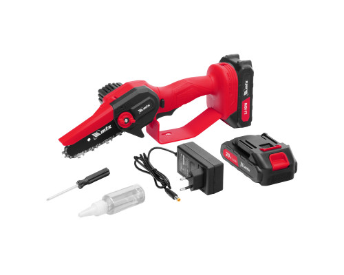 Цепная мини-пила аккумуляторная MTX MCS-100, шина 100 мм, Li-Ion, 20 В 58640