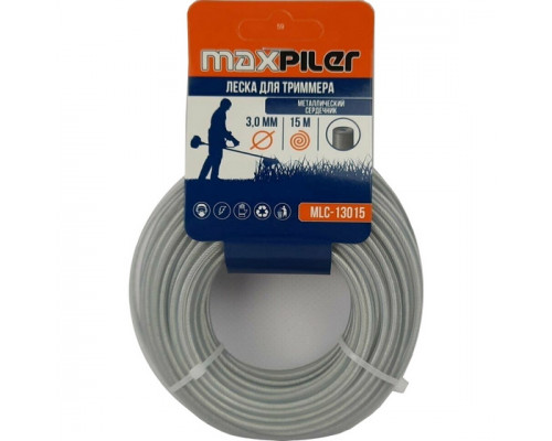 Леска для триммера MAXPILER 3.0 мм х 15 м, трос MLC-13015