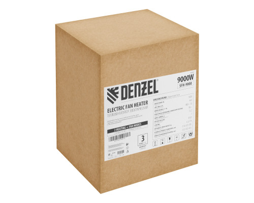 Тепловая пушка Denzel SFH-9000, 400 В, 460 м3/ч, 3 реж. вентилятор, 4500/9000 Вт 96444